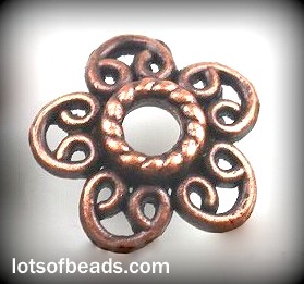 Filigree flower bead cap